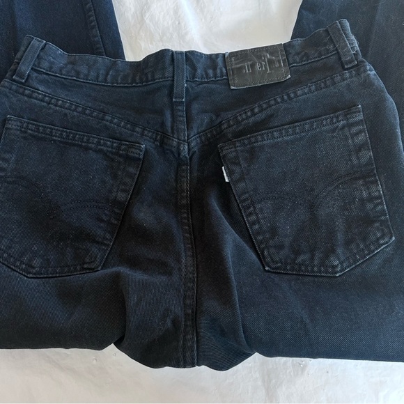 LEVI’S SILVERTAB VTG 90s Loose Black Cotton Rigid Crop Black 30x25 USA - Picture 6 of 14